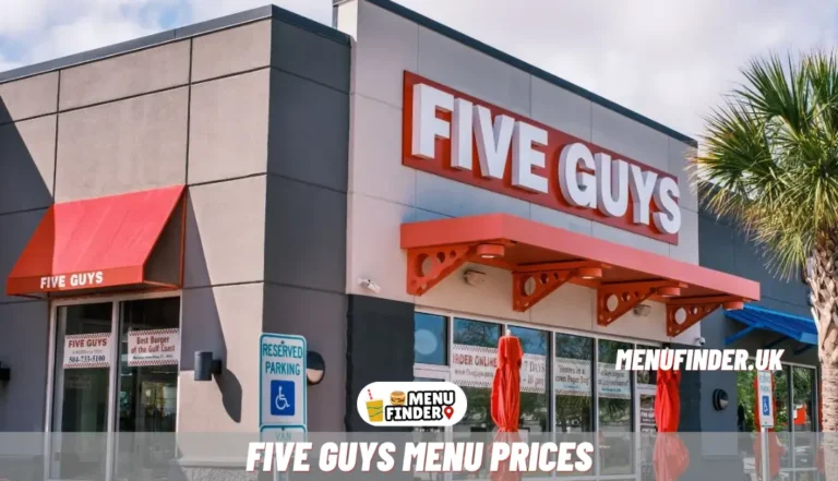 Five Guys Menu Prices in UK