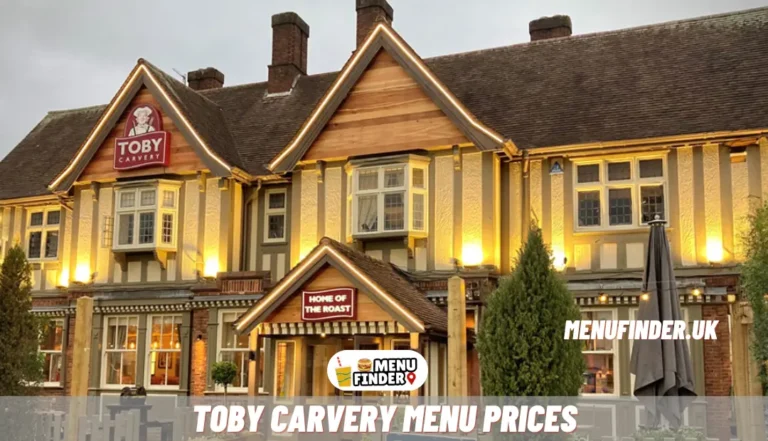 Toby Carvery Menu Prices in UK